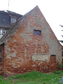 Barockhaus in Markkleeberg-Zöbigker vor Sanierung des Außenputzes